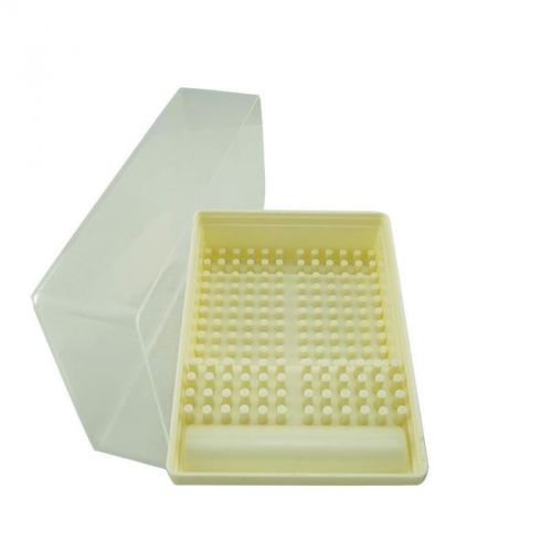 New dental bur block holder station with lid - plastic holds 168 burs ra - fg for sale