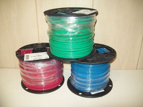 500&#039; red,blue,green #12awg solid copper THHN/THWN ! Free Shipping ! NEW