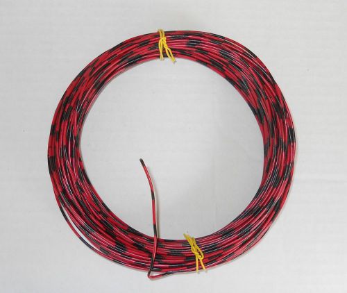 22 Gauge Electronic Tinned Copper Hookup Wire  100&#039; RED with BLACK  STRIPE