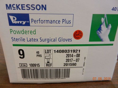 McKesson 201590 Latex Powdered Surg Glove Sz 9 40prs