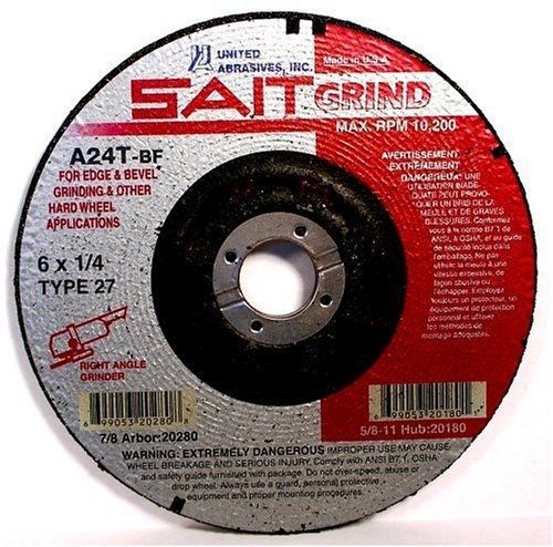 Sait 20065 type 27 4-1/2-inch x 1/4-inch x 7/8-inch grade a24t edge depressed for sale