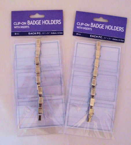 Lot of 18 Clip On Name Badge Holders with Inserts