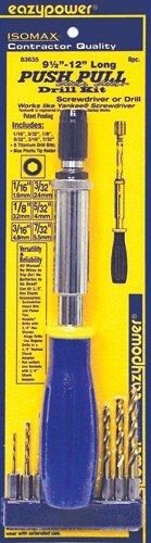 Eazypower 83635 9.5 to 12-Inch Push Pull Click Click Screwdriver with Drill Bit