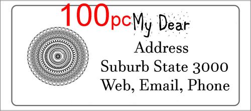 100 Personalised return address label custom mailing sticker 56x25mm henna