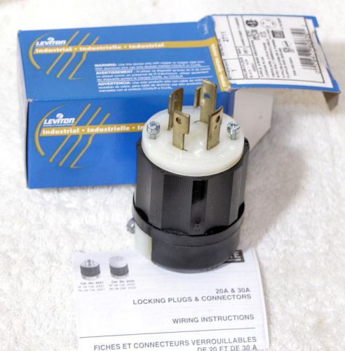 Leviton 2711 3-pole 4-wire grounding locking elctrical plug    free shipping for sale