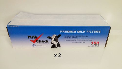 300 Milk Check Diary Filters 4 7/8&#034; x 17&#034; Socks, 2 Boxes of 150, 53-47818