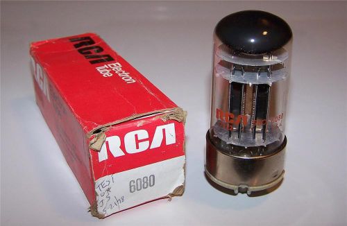 1 vintage RCA 6080 3 mica copper rod tube  -tested- 6as7g
