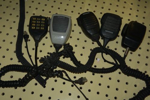set of (5)  Kenwood Mic  Microphone  Classic Police  from 1970 1980 1990 0499*