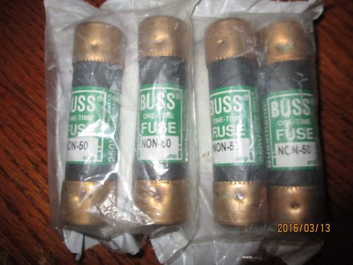 Lot of 4 BUSS NON-50 amp one-time fuse