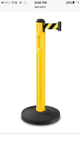 Beltrac retractable belt stanchion for lines &amp; crowd control. yellow black. for sale
