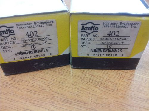 AMFLO 402 1/4 barbed splicer Schrader Bridgeport NIB lot 10 pcs. fast shipping!