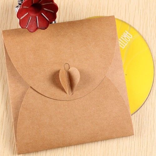 150X Kraft Paper CD DVD Bag Sleeve Case Cover Envelopes Retail Disc CD Packaging