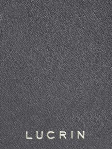 LUCRIN - Leather Desk Pad 2 sections - Smooth Cow Leather, Dark grey