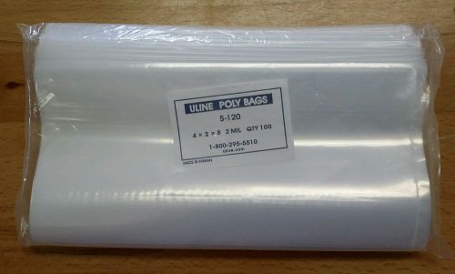 4 x 2 x 8 Poly Bags 100ct 2mil Gusseted