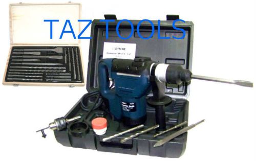 1-1/2&#034; electric demolition hammer drill 1.5 hp + 17 pc sds drill bits tool kit for sale
