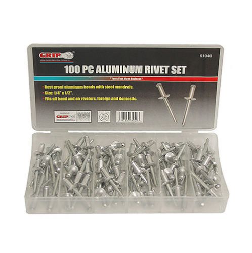 Grip on tools 61040 100 piece 1/4&#034; x 1/2&#034; aluminum rivet set for sale