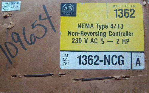 Allen-Bradley 1362-NCG NEMA 4/13 NON-REVERSING CONTROLLER 230VAC 2HP Series A