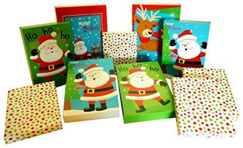 Set of 10 Christmas Gift Boxes, 2 Robe Box, 4 Shirt Box, 4 Lingerie Box 10 Gift