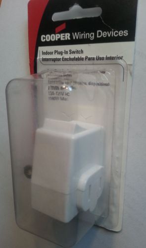 Cooper BP4404W Indoor Plug-In Switch-White-2 Available-New in Package