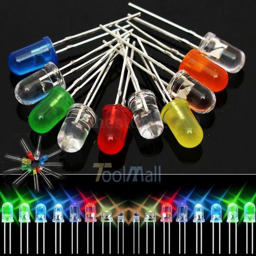 150pcs 3mm 5mm LED Light Emitting Diode White Blue Red Green Yellow Assorted DIY