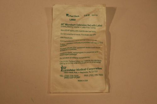 5 Pack Excelsior LM60 Microbore 0.45 mL 60&#034; Extension Set w/Label