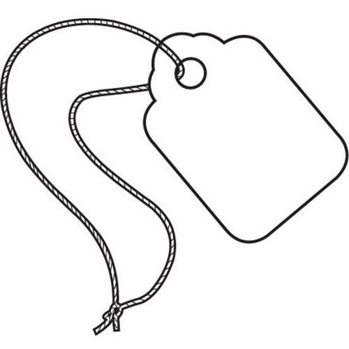 Aviditi merchandise tags pre-strung, 1 3/32&#034; x 1 3/4&#034;, white (pack of 1000) for sale