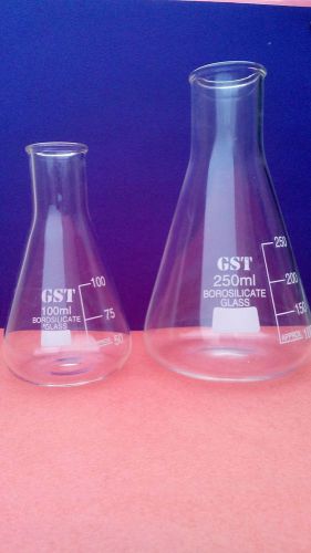 CONICAL FLASK, BOROSILICATE GLASS 250 ML CAPACITY WIDE MOUTH, BEST QUALITY ITEM