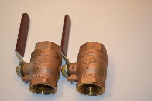 2 nos crane f9202, bronze ball valves, 1 1/4&#034; npt, 150 swp, 600 cwp lot k1 for sale