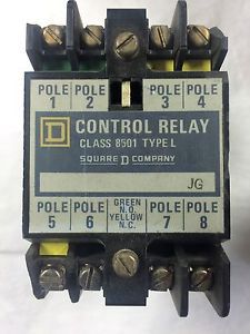 SQUARE D CONTROL RELAY class 8501 type LO-20 ser A-JG SOLD AS LOT OF 4!