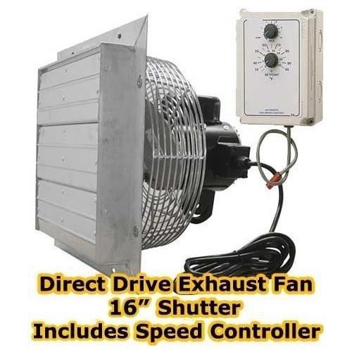 Exhaust Fan - Direct Drive - 16&#034; Shutter - Variable Speed with Speed Controller