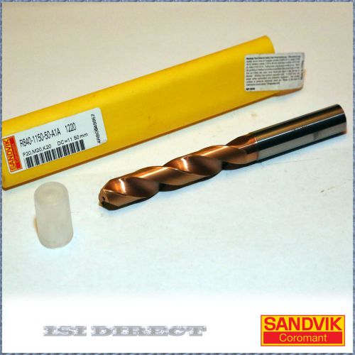 R840 1150 50 A1A 1220 SANDVIK Coolant Drill Bit, 11.50mm, Solid Carbide