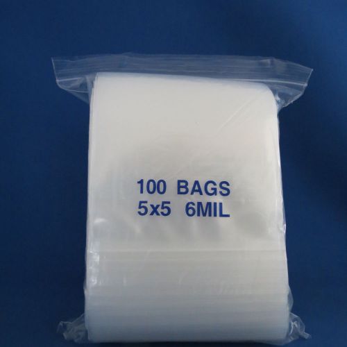 Qty 1000 Uline 5 x 5&#034; 6 Mil Reclosable Bags S-17765