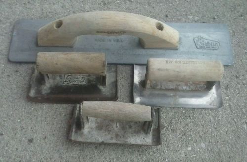 Lot of 3 goldblatt mason concrete  tools plus 1 Fisher groove