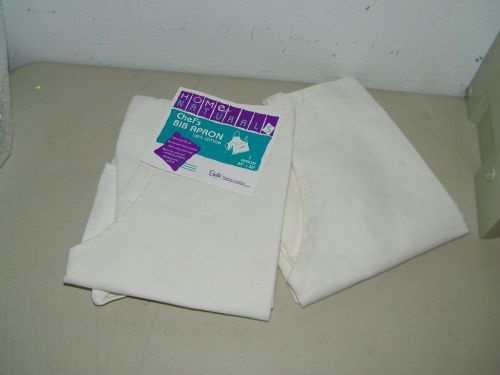 2 EXCELLO PROFESSIONAL CHEFS WHITE APRON NEW IN PACKAGE Blank 15093 Bib Chef