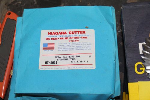 NEW NIAGARA CUTTER SAW BLADE MT-5011 5X1/16X1 METAL SLITTING SAW STRAIGHT BLADE