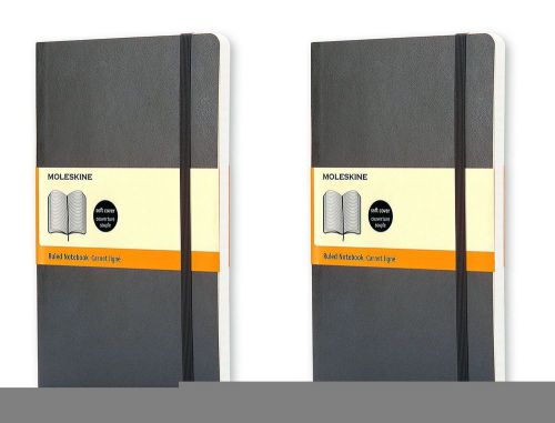 Pack of 2 Moleskine Classic Ruled Soft Cover Notebook, extra Large 7.5 x 10-In