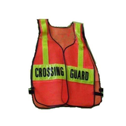TSV SCHOOL CROSSING GUARD Orange REFLECTIVE Traffic Safety Vest *One Size Fits