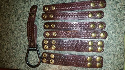 Leather Basketweave Basket Weave Duty Belt Keepers Set Police LEO Nice!