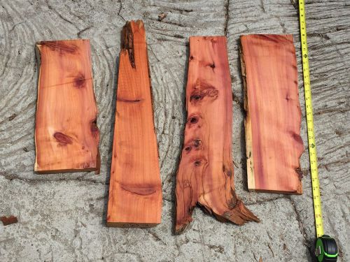 Hawaiian Grown Bermuda Cedar Live Edge Amazingly Aromatic 4@16-24&#034;x1-6x1&#034;