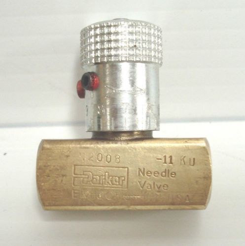 PARKER N200B Needle Valve, Brass, 1/8-27, 3 GPM, 2000 PSI - NOS - Sealed Pkg.