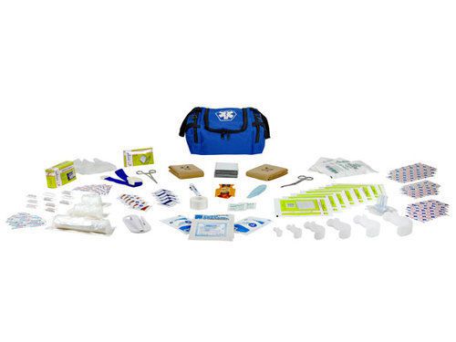 DixieGear First Aid Medical EMT Trauma Responder Kit Fully Stocked, Blue