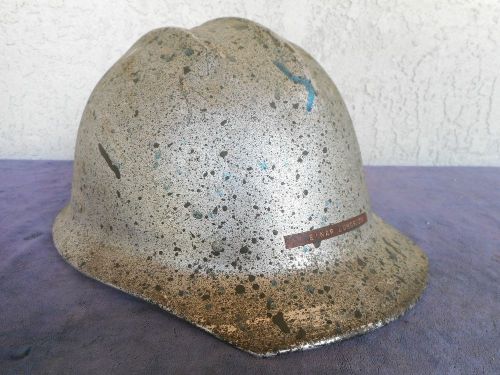 Vintage E.D. Bullard / Hard Boiled Aluminum Hard Hat ~ Paint Speckled
