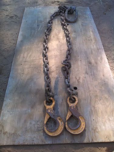 3/4” x 10&#039; 2 Leg Hoisting Rigging Chain Crane Sling Gunnebo 20 ton locking hook