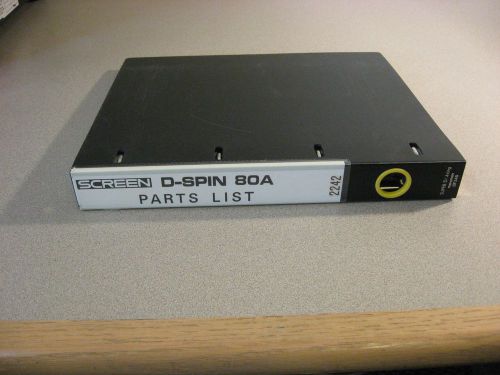 Screen D-Spin 60A/80A Parts List Manual