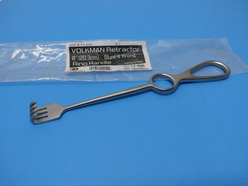 Volkman Retractor 8&#034;,BLUNT Blade,4Prong- Ring Handle,Orthopedic Instruments