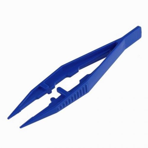 100 pcs Blue Plastic Tweezers 1 Case Disposable Medical Tweezers Surgical Pick