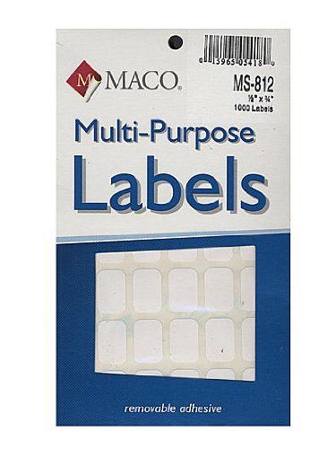 Maco Multi-Purpose Handwrite Labels rectangular 1/2 in. x 3/4 in. MS812 18Packs