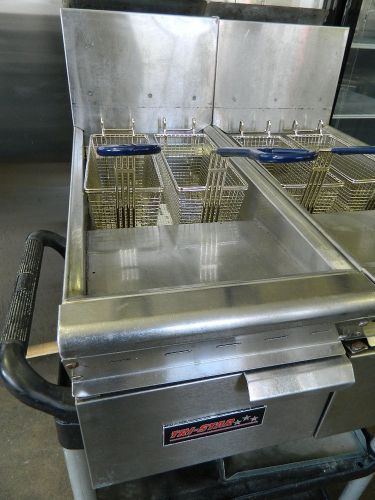 Tri-star 15 lb. natural gas countertop fryer 12&#034; wide 38,000 btu stainless steel for sale