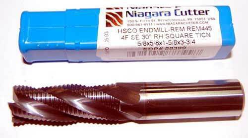 Niagara 5/8&#034; M42-8% Cobalt Fine-Pitch Roughing CNC End Mill-TiCN Coated