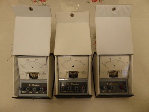 Shimadzu Analog Bench Meters - set of 3 - DC Volts , DC Amps , AC Volts